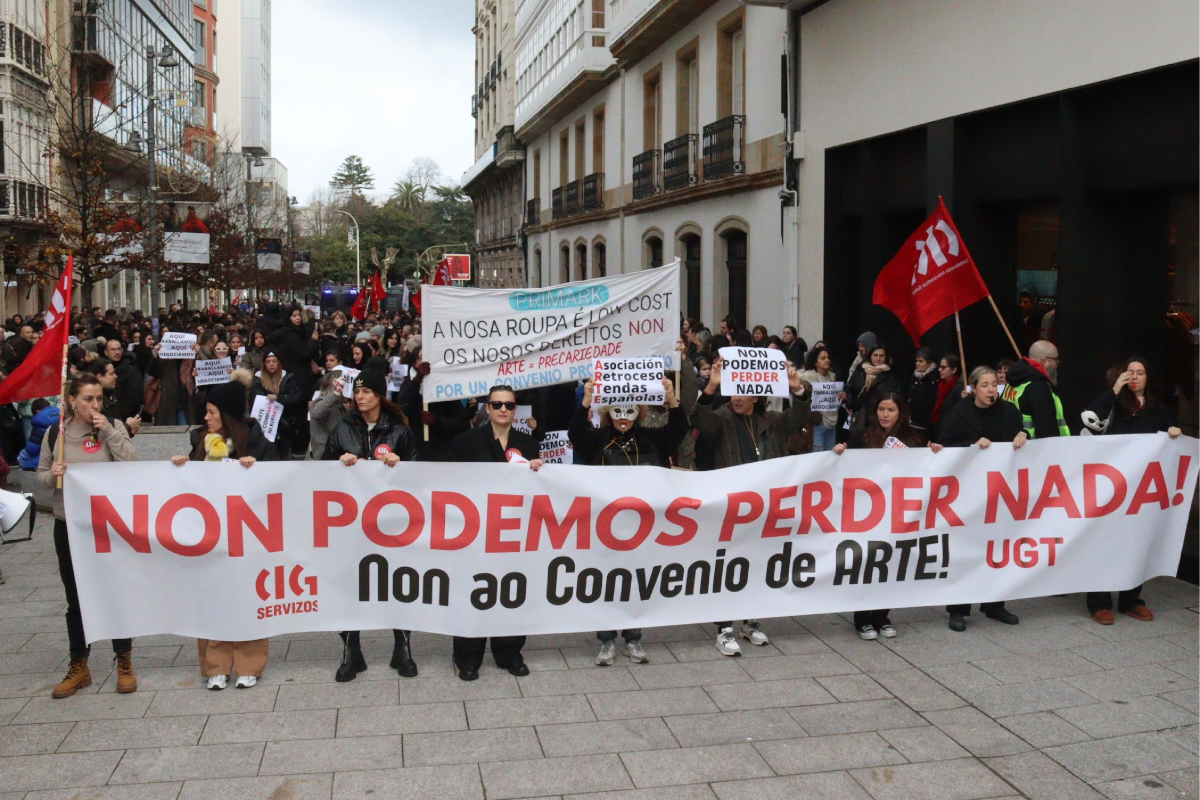 Jornada de huelga en el comercio textil de A Coruña en enero / CIG