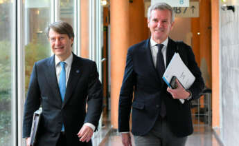 El conselleriro de Facenda, Miguel Corgos, y el presidente de la Xunta, Alfonso Rueda