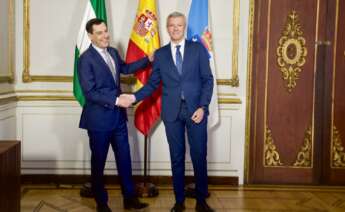 Imagen de archivo de Juanma Moreno y Alfonso Rueda, presidentes autonómicos de Andalucía y Galicia, respectivamente / Europa Press