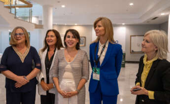La conselleira de Economía e Industria, María Jesús Lorenzana, durante un almuerzo-coloquio en el Círculo de Empresarios de Galicia, que sirvió como acto inaugural del programa Capacita Directivos, organizado por el Instituto Económico de Galicia (Igape) / Xunta