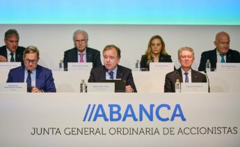 Francisco Botas durante la junta de accionistas de Abanca