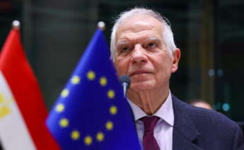 Brussels (Belgium), 23/01/2024.- High Representative of the European Union for Foreign Affairs and Security Policy, Josep Borrell, looks on as he attends an EU-Egypt Association Council meeting in Brussels, Belgium, 23 January 2024. During the Association Council, both parties are expected to discuss their cooperation within the framework of the Egypt-EU partnership priorities 2021-2027. (Bélgica, Egipto, Bruselas) EFE/EPA/OLIVIER HOSLET