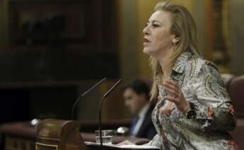 GRA297. MADRID, 18/03/2014.- La diputada del PP Carolina España Reina, durante su intervención en el pleno celebrado esta tarde en el Congreso de los Diputados. EFE/Fernando Alvarado