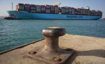 Un buque de Maersk entra en el Puerto de Algeciras en 2021.