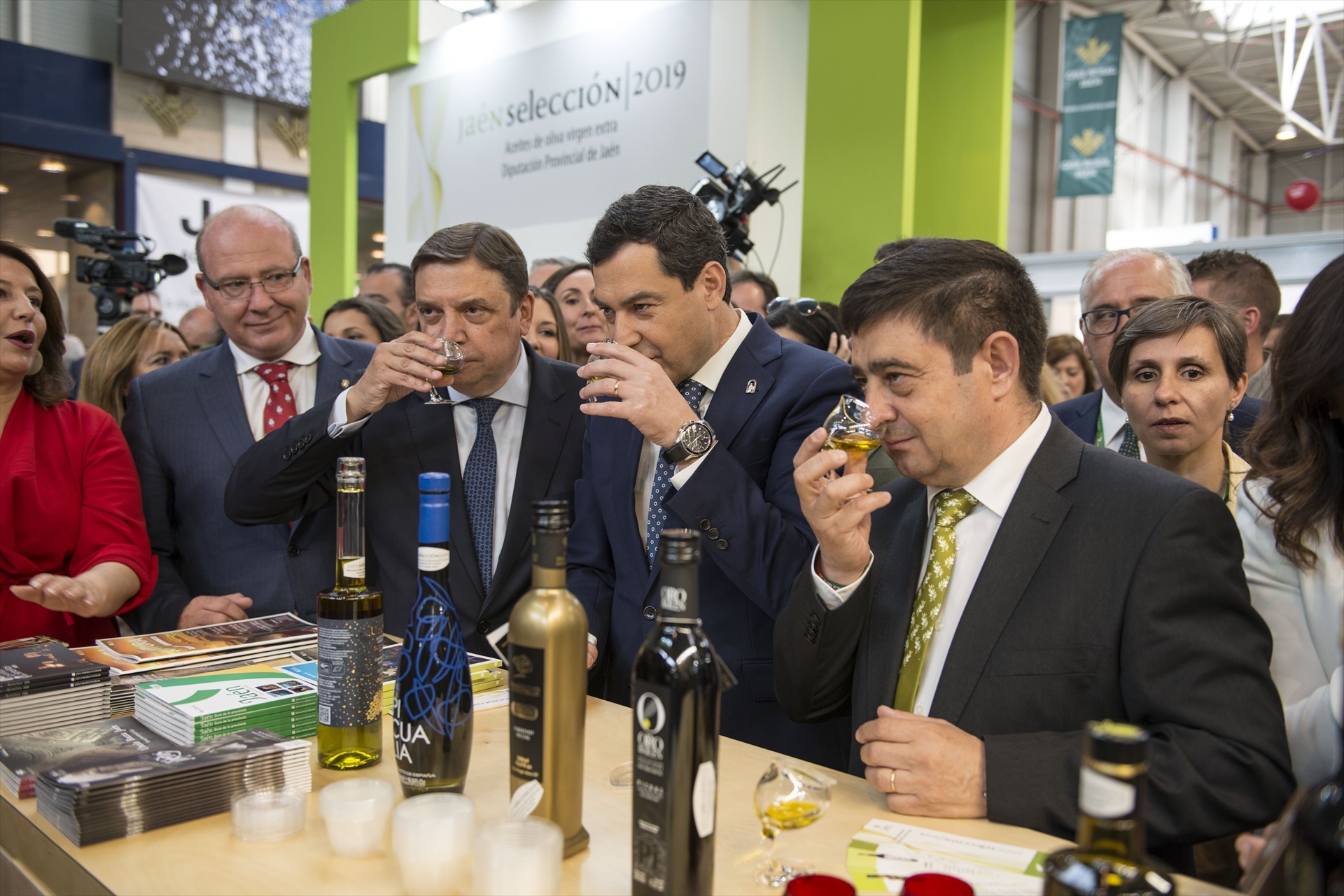 Aceites procedentes de Jaén en la inauguración de la XIX Feria Internacional del Aceite de Oliva.