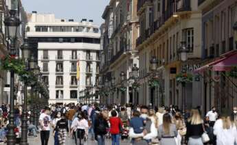Vista de la calle Larios, en Málaga, en 2021.