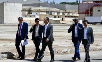 El presidente de Desay SV, Ling Jianhui, durante el acto de presentación del nuevo proyecto empresarial de Desay SV en Linares.