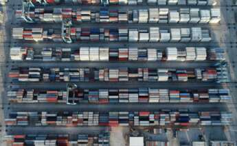 Contenedores de Maersk en el Puerto de Algeciras.