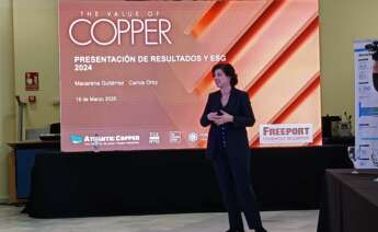 Macarena Gutiérrez, consejera delegada de Atlantic Copper, durante la presentación de los resultados de la compañía en 2024.