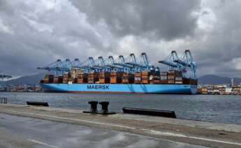 Buque de Maersk en el Puerto de Algeciras.