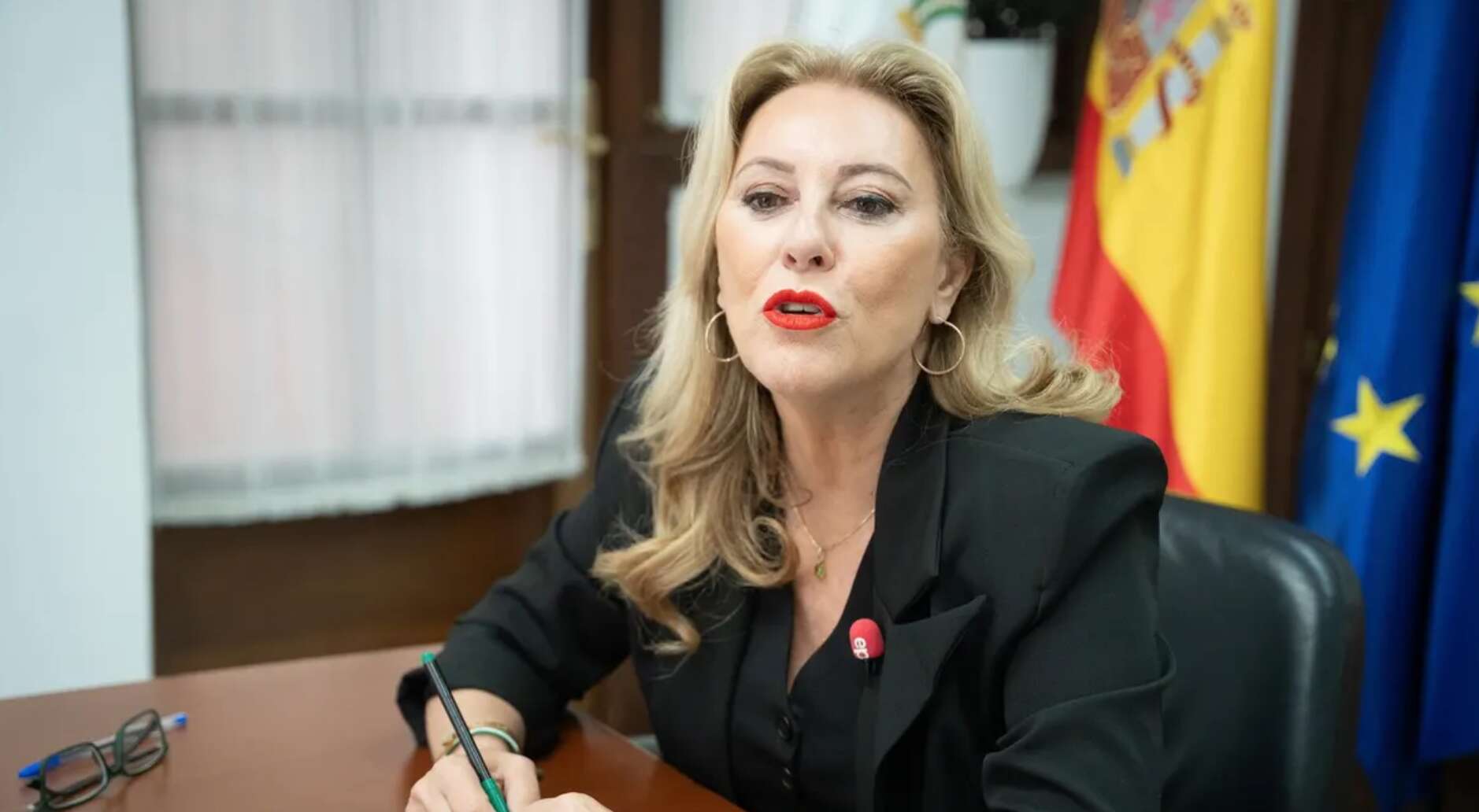 La consejera de Economía, Hacienda y Fondos Europeos y portavoz del Gobierno andaluz, Carolina España, durante la entrevista con Europa Press - MARÍA JOSÉ LÓPEZ-EUROPA PRESS | Europa Press