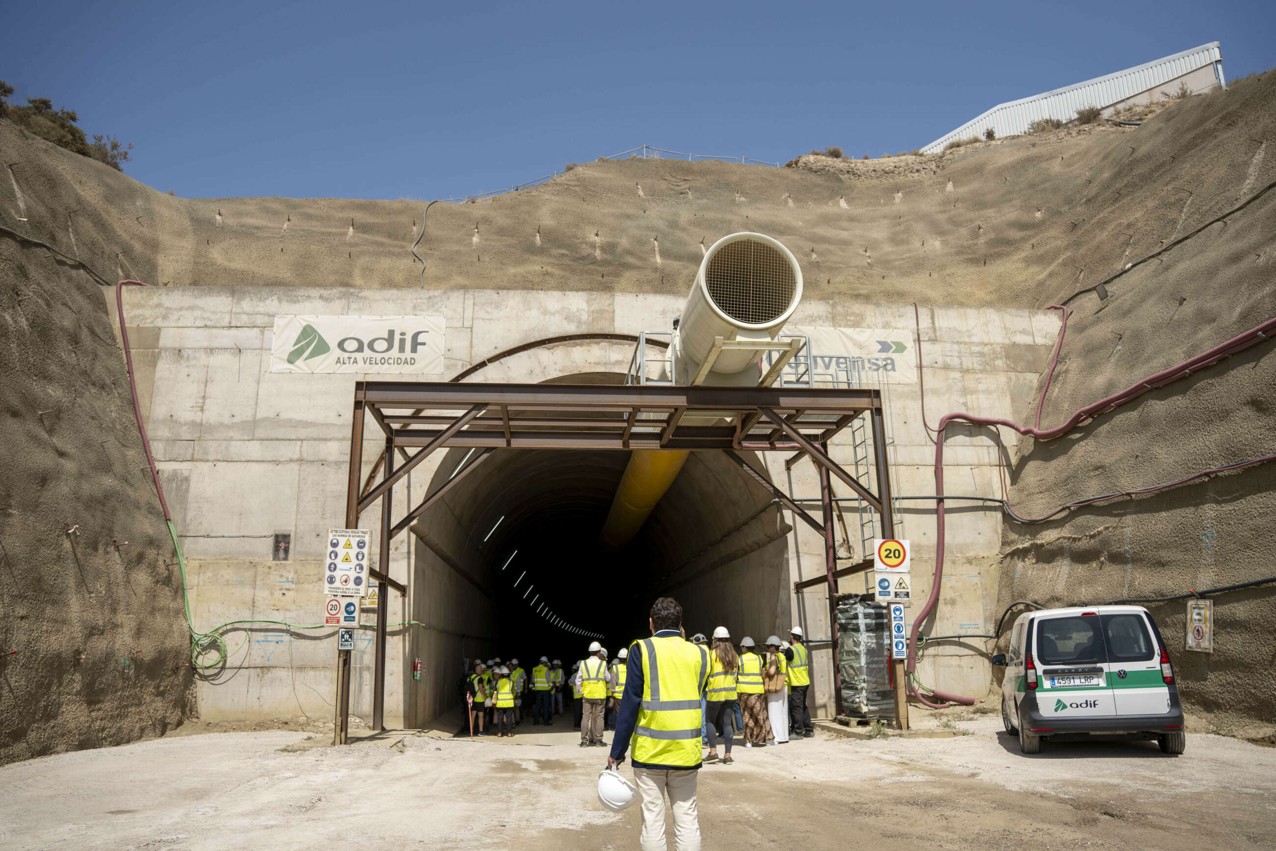 Obras del tramo ferroviario Níjar-Río Andarax en Almería, parte del futuro Corredor Mediterráneo.