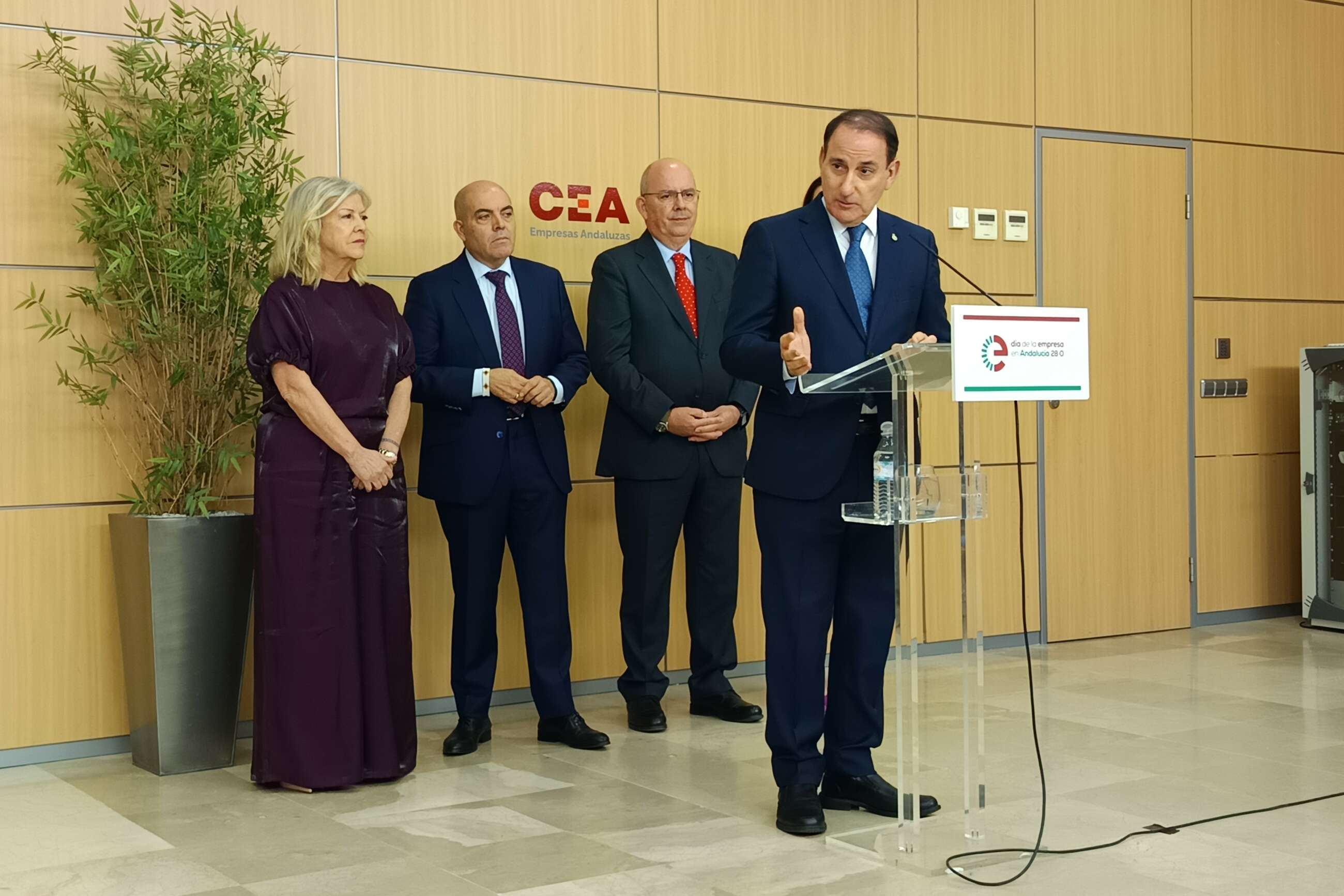 Javier González de Lara, presidente de la Confederación de Empresarios de Andalucía, durante el ‘Día de la Empresa’.