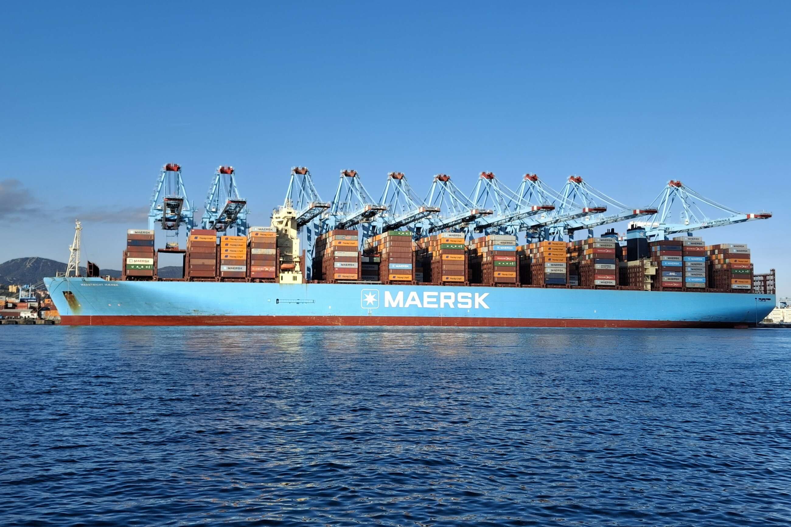 Buque de Maersk en el Puerto de Algeciras.