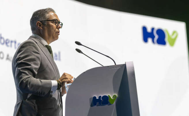 Alberto Rabanal, CEO de Avalon Renovables, durante su intervención en el III Congreso Nacional de Hidrógeno Verde.