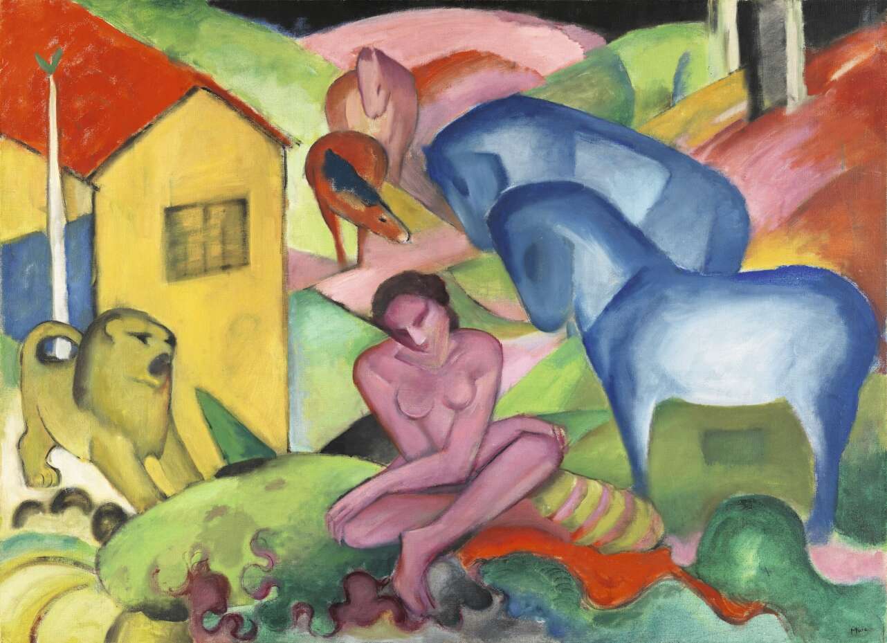 El sueño, Franz Marc, 1912. Foto: Museo Nacional Thyssen-Bornemisza.