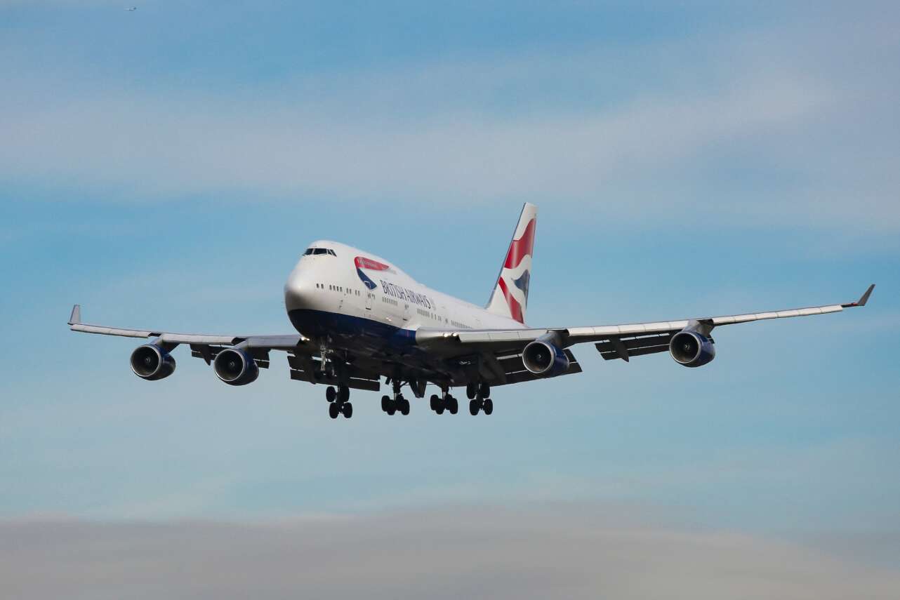 Un B747 de British Airways pasa de la aviación al cine. Foto Nicolas Economou NurPhoto via Getty Images