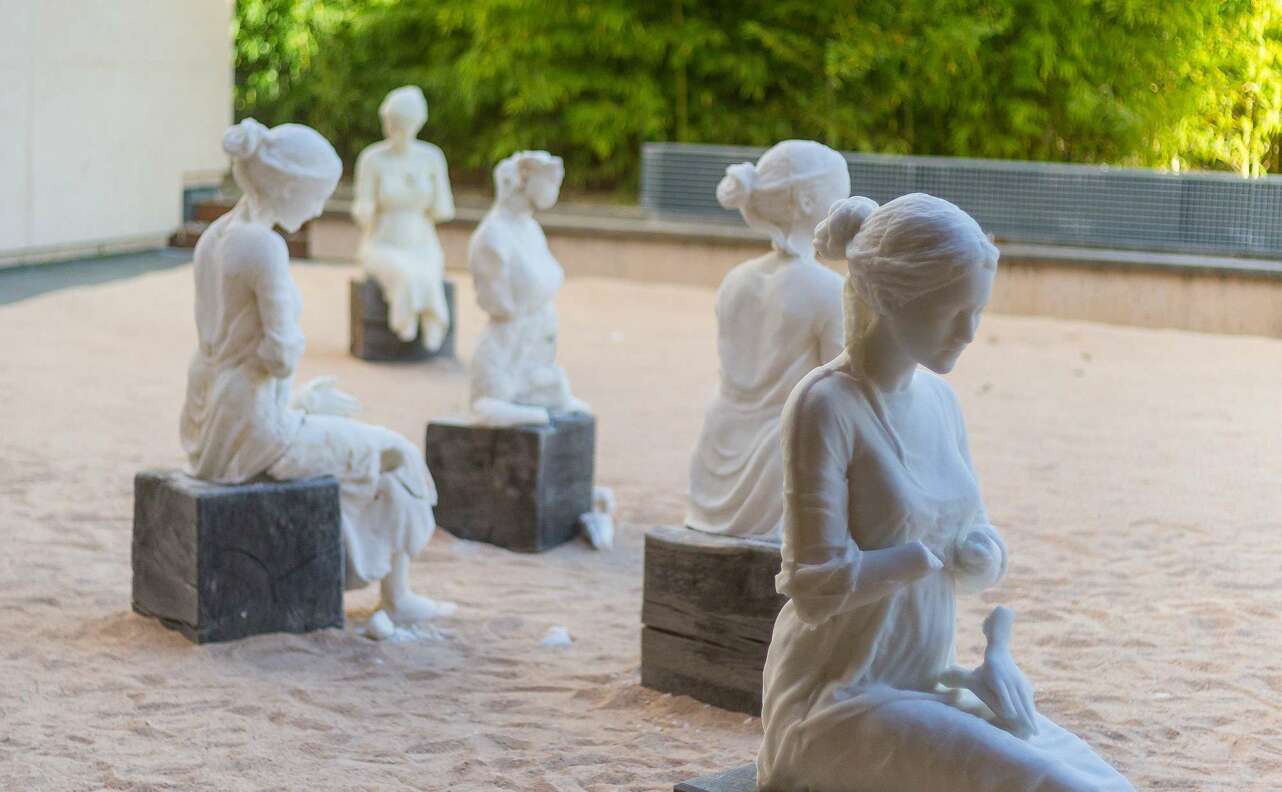 El mito bíblico de Edith se convierte en escultura efímera. Foto Museo Universidad de Navarra.