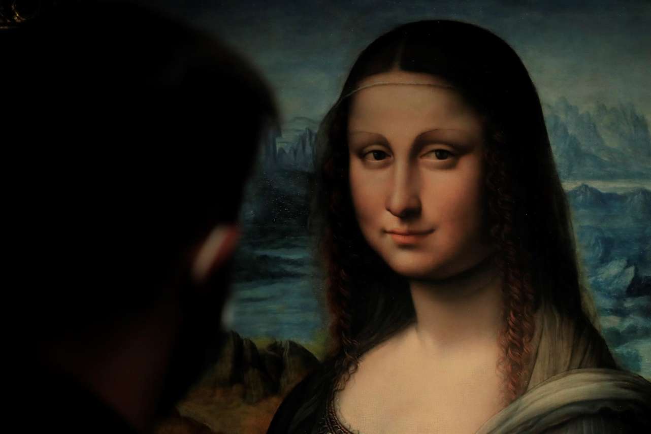 Leonardo y la copia de la Mona Lisa. Foto: Fernando Alvarado | EFE.