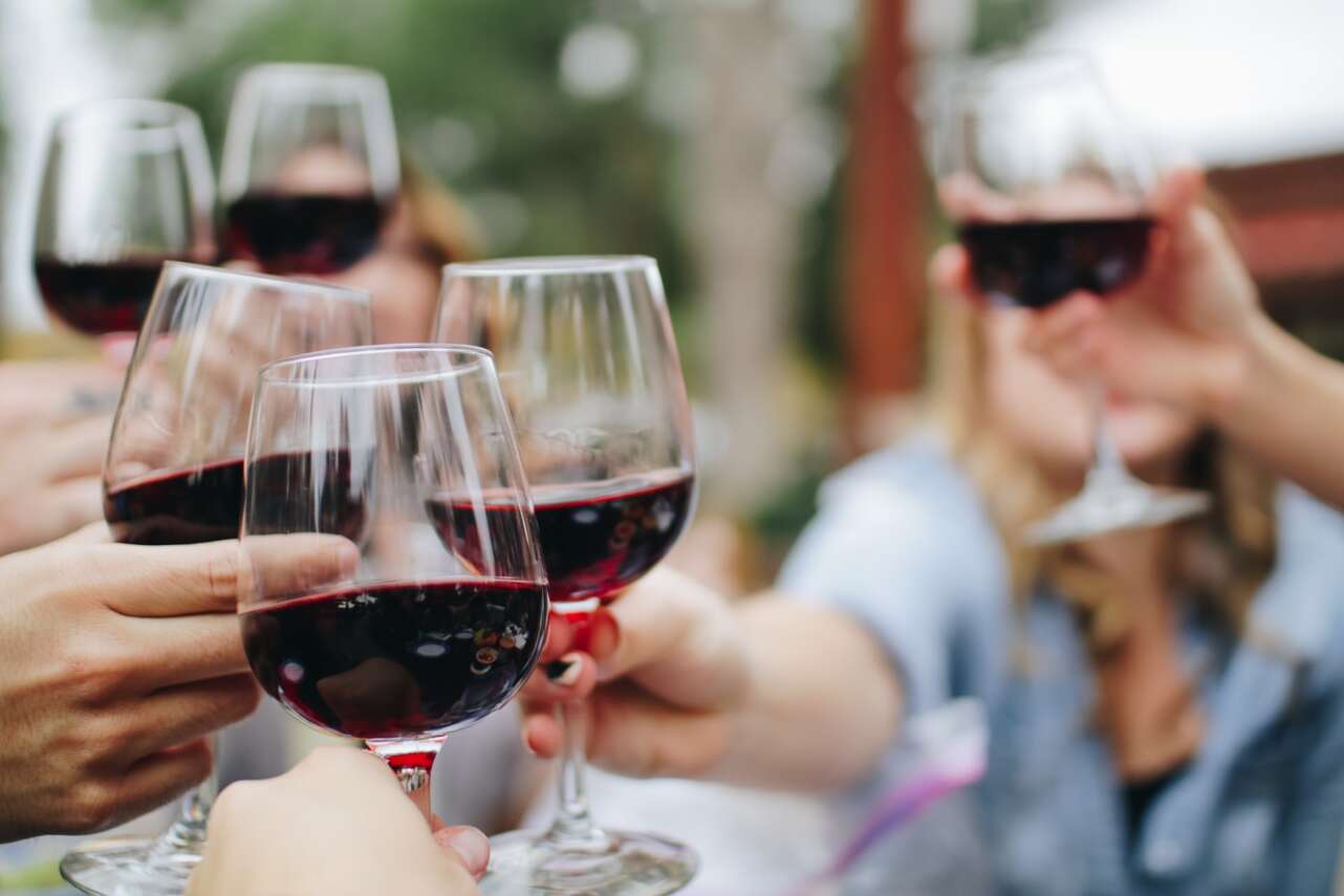 Copas de vino tinto